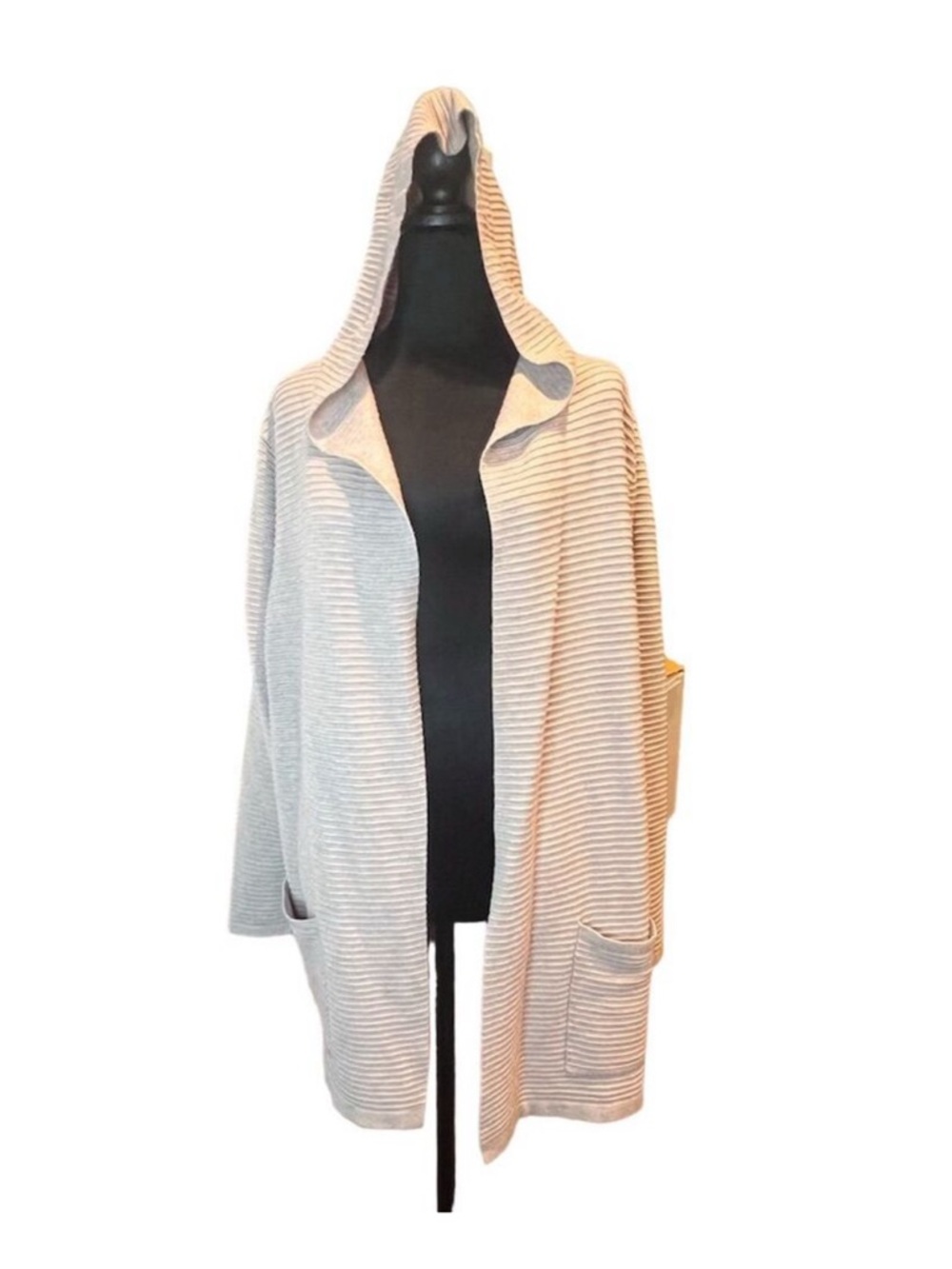 Evolution Women's Hooded Open Front Knit Cardigan Beige
Size 01X